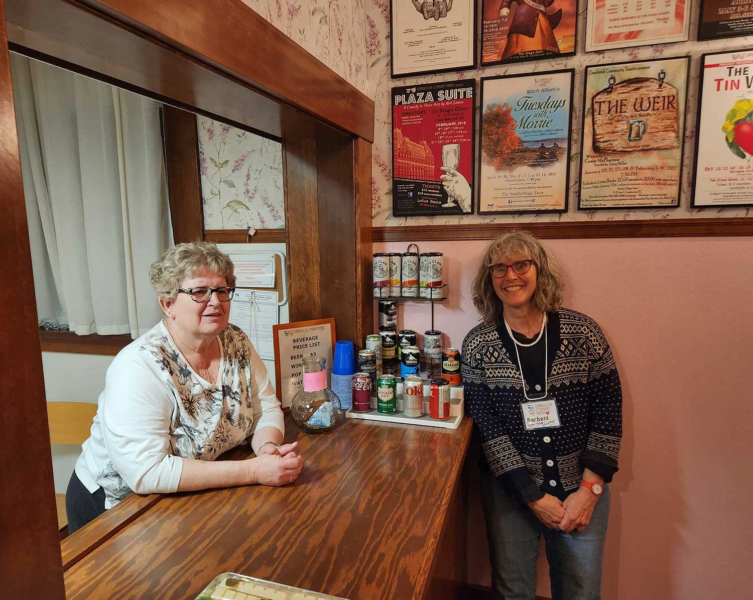 Pat Ronalds and Barbara Phillips at Front of House & Concessions