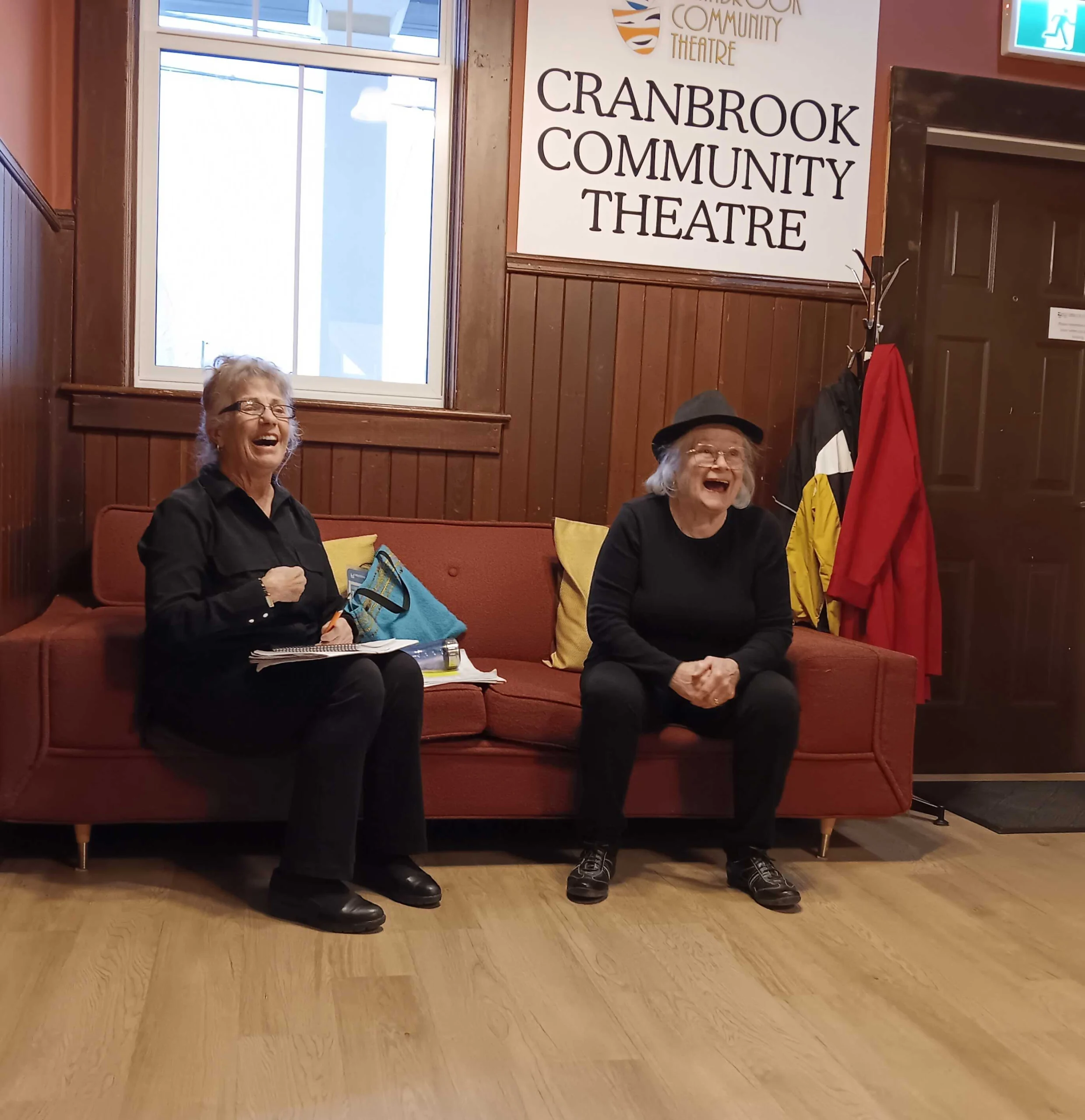 Stage Manager Lorraine Harvey with assistant Kathleen Simon