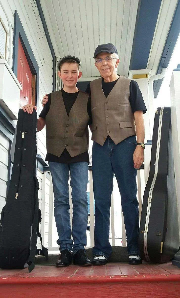 Kieran with grandfather, Ken