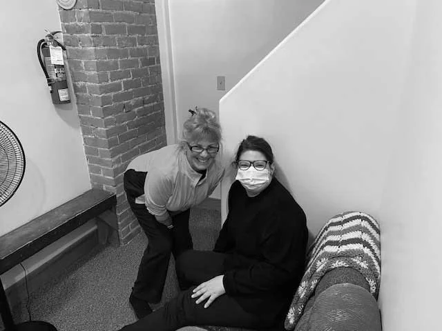 Lorraine and xxxx back stage
