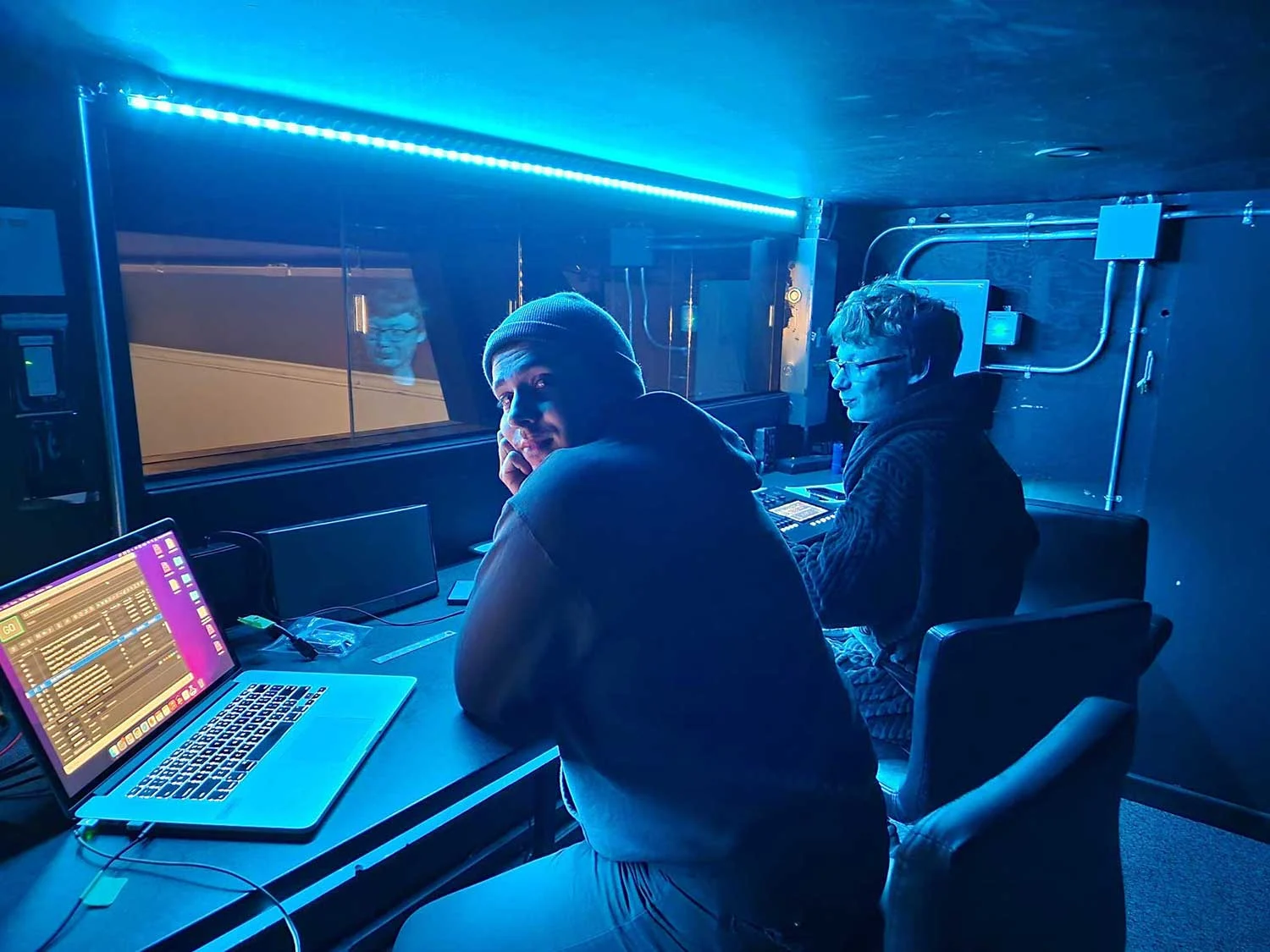 William & Cooper in the booth