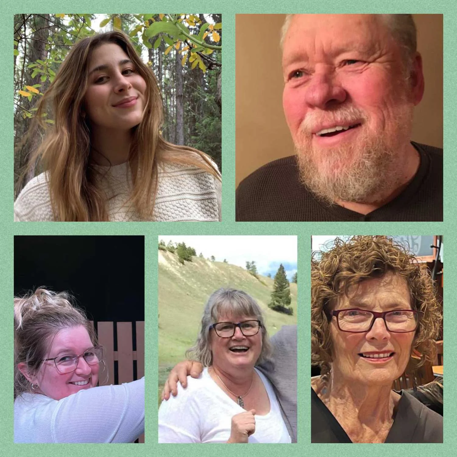 Thom McCaughey, Aspen Parker, Camille Coupal, Cathy Conroy & Marg Kemp