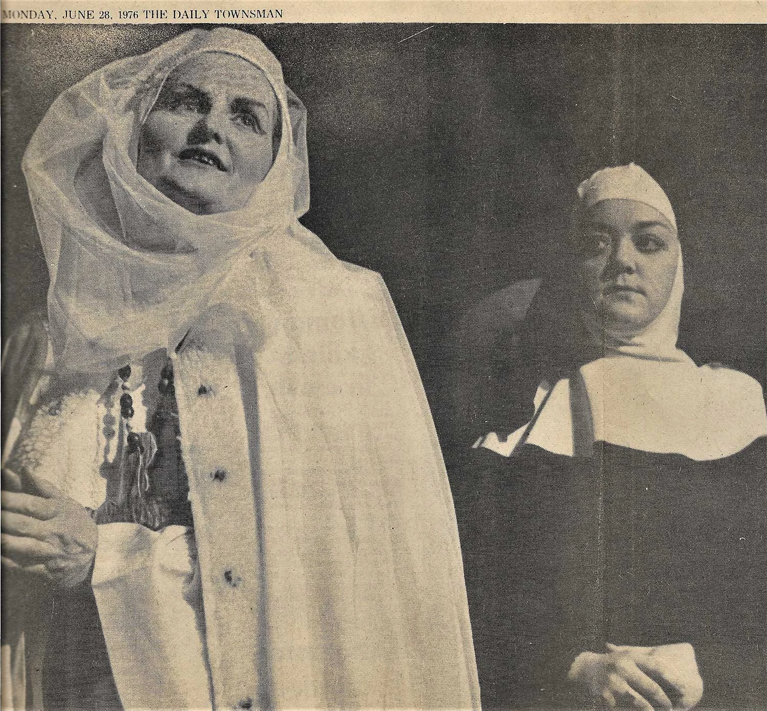 Alice as the Prioress, Leila as the Nun